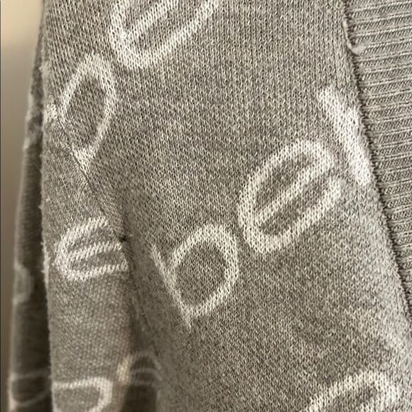 Bebe Gray Logo Open Style Cardigan Sweater Academia Business Casual Comfy - Picture 3 of 10